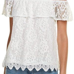 BB Dakota cold shoulder white lace top. Perfect condition!